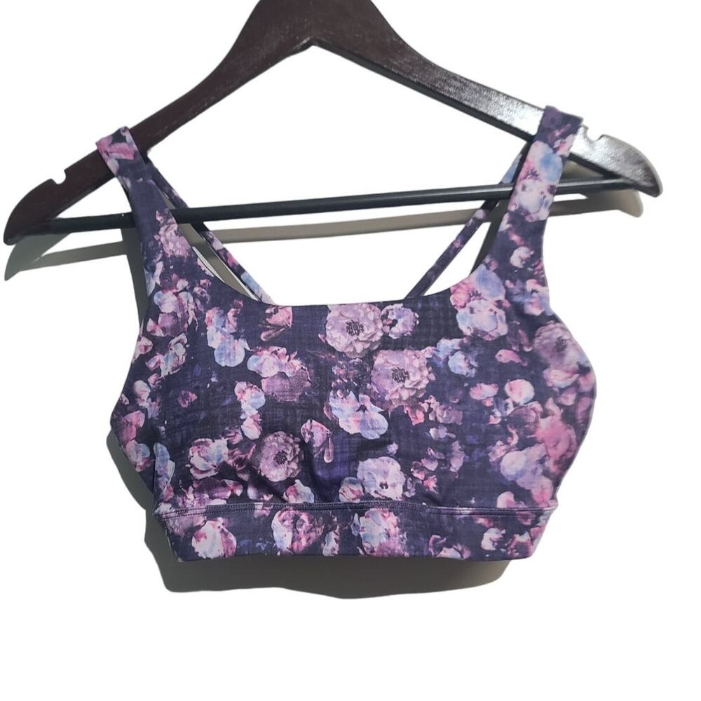 Athleta Workout Bra & Legging Set XS Purple Floral GUC - Exhale + Salutation - Picture 5 of 7
